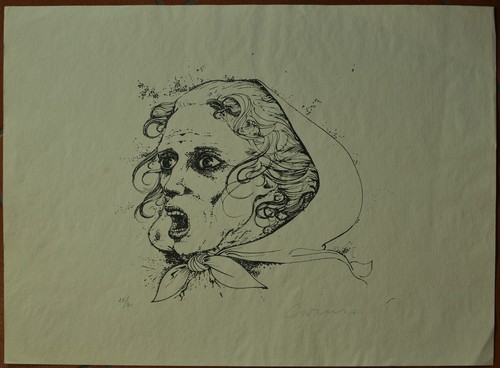 Bruno caruso litografia volto - caruso,